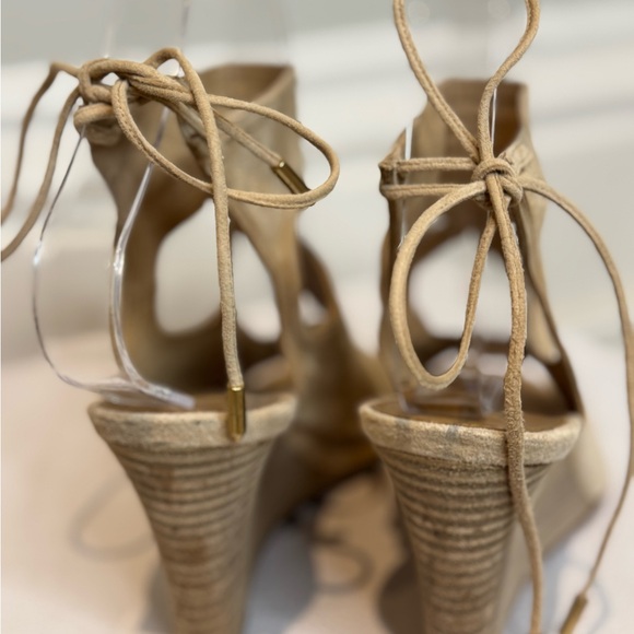 We Love Our Suede Aquazzura Sandals. This Is Barely Worn Light Suede With A Heel - Picture 7 of 9